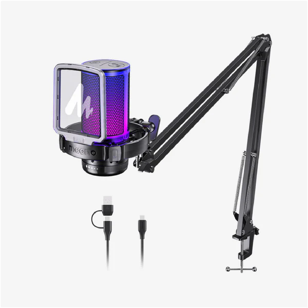 Maono PM450 StreamerWave USB Condenser Microphone Boom ARM Bundle - Black - الصورة 2