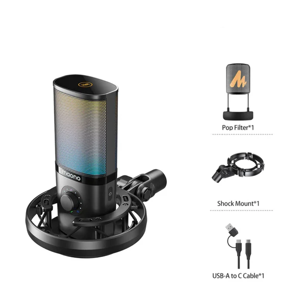 Maono PM450 StreamerWave USB Condenser Microphone Boom ARM Bundle - Black - الصورة 3