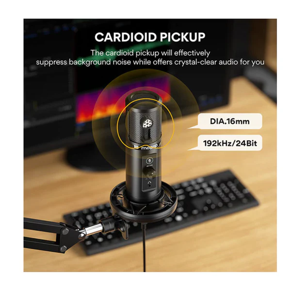 Maono AU-PM422 Monitorable USB Condenser Microphone Set Boom ARM Bundle - Image 4