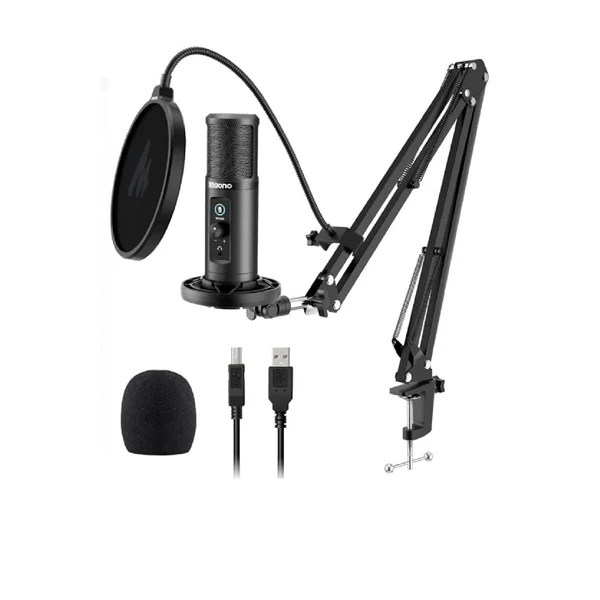 Maono AU-PM422 Monitorable USB Condenser Microphone Set Boom ARM Bundle