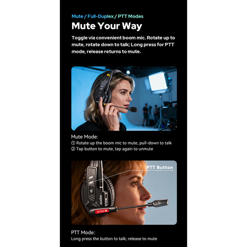 Godox SkyTalk Air 5S 5-Person Full-Duplex Wireless Intercom Headset System - 2.4 GHz - الصورة 8