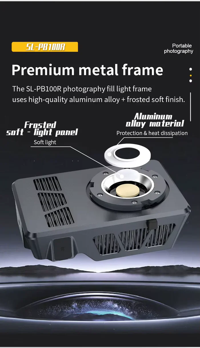 Mamen 100W RGB LED COB Professional LED Video Light with 140W Power Supply Handle - Image 6