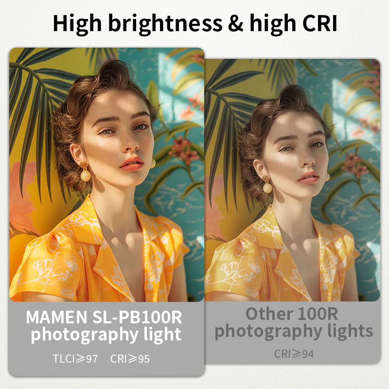 Mamen 100W RGB LED COB Professional LED Video Light with 140W Power Supply Handle - Image 5