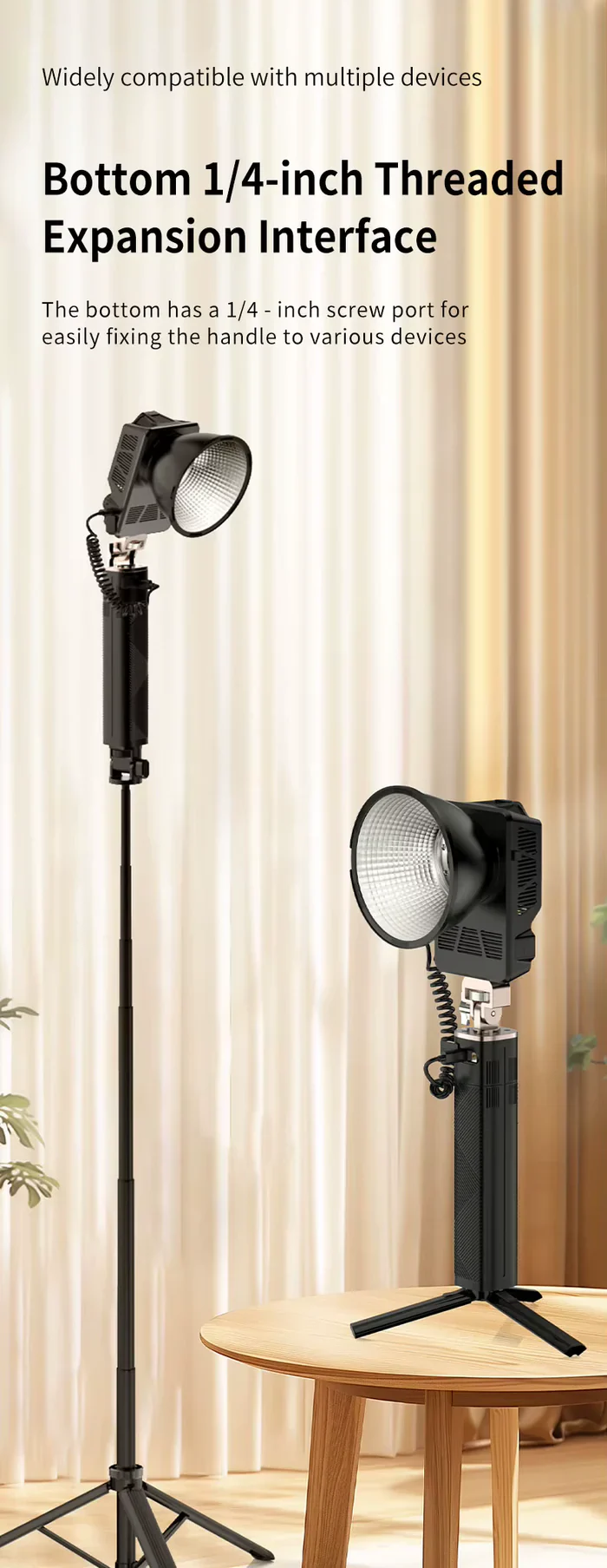 MAMEN 140W Battery Power Indicator Photography Fill Light Grip Handle - الصورة 8