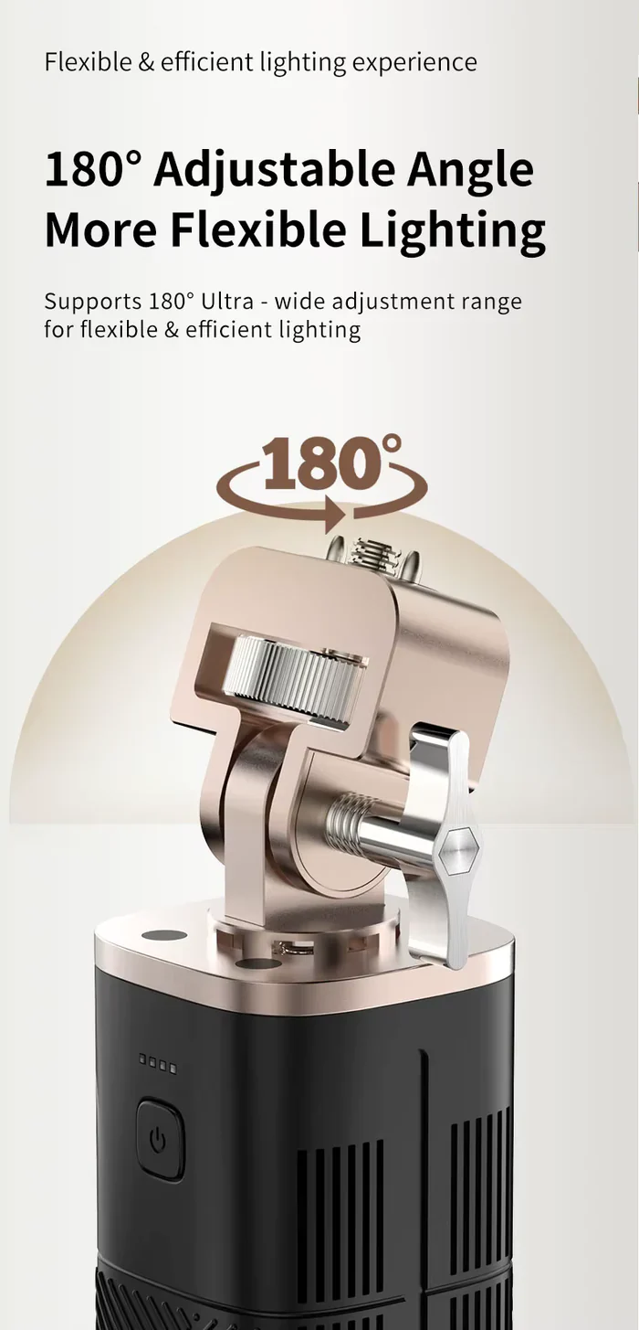 MAMEN 140W Battery Power Indicator Photography Fill Light Grip Handle - الصورة 11