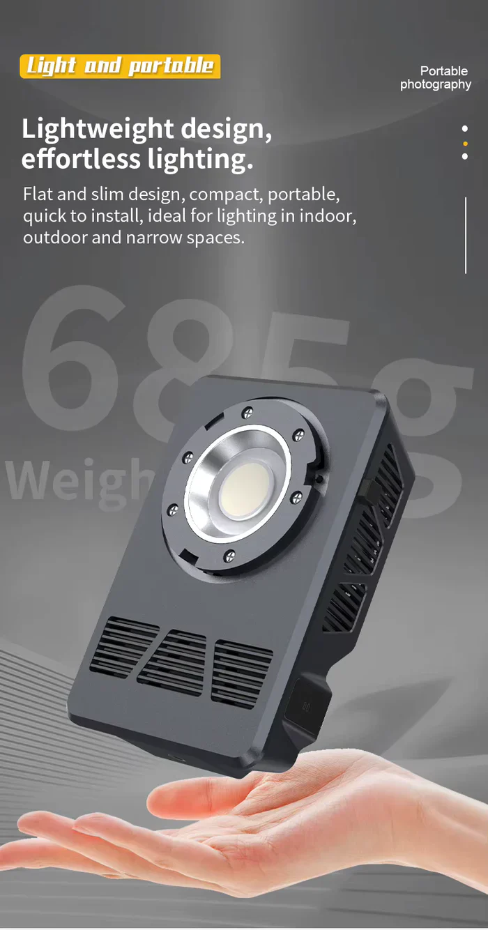Mamen 100W RGB LED COB Professional LED Video Light with 140W Power Supply Handle - Image 10