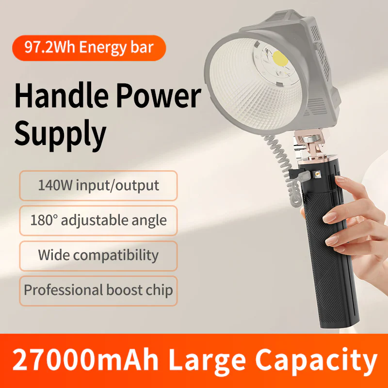 MAMEN 140W Battery Power Indicator Photography Fill Light Grip Handle - الصورة 2