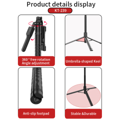 Jmary kt-239 Selfie Stick and tripod Stand For Cell Phone And Camera - Black - Image 5