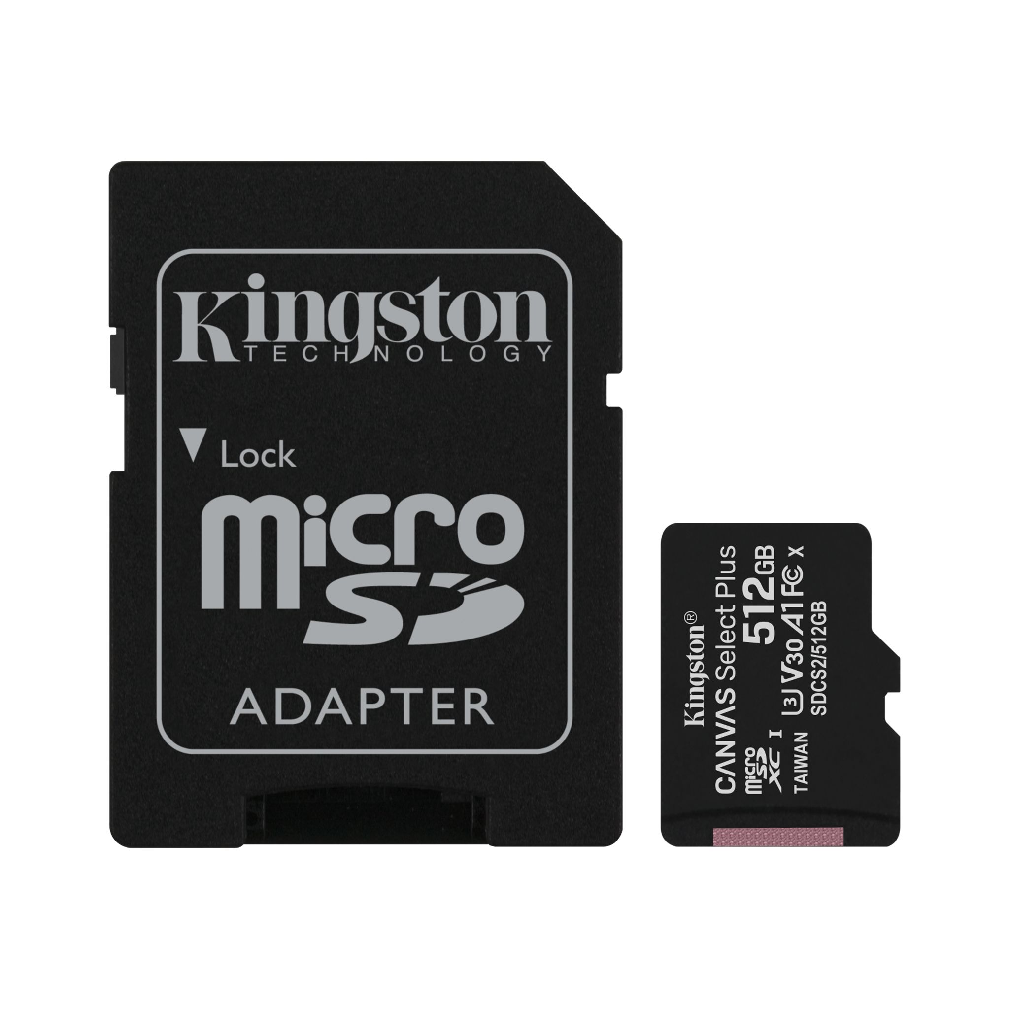 Kingston 512GB MicroSDXC 100MB/s Read A1 Class UHS-I Memory Card