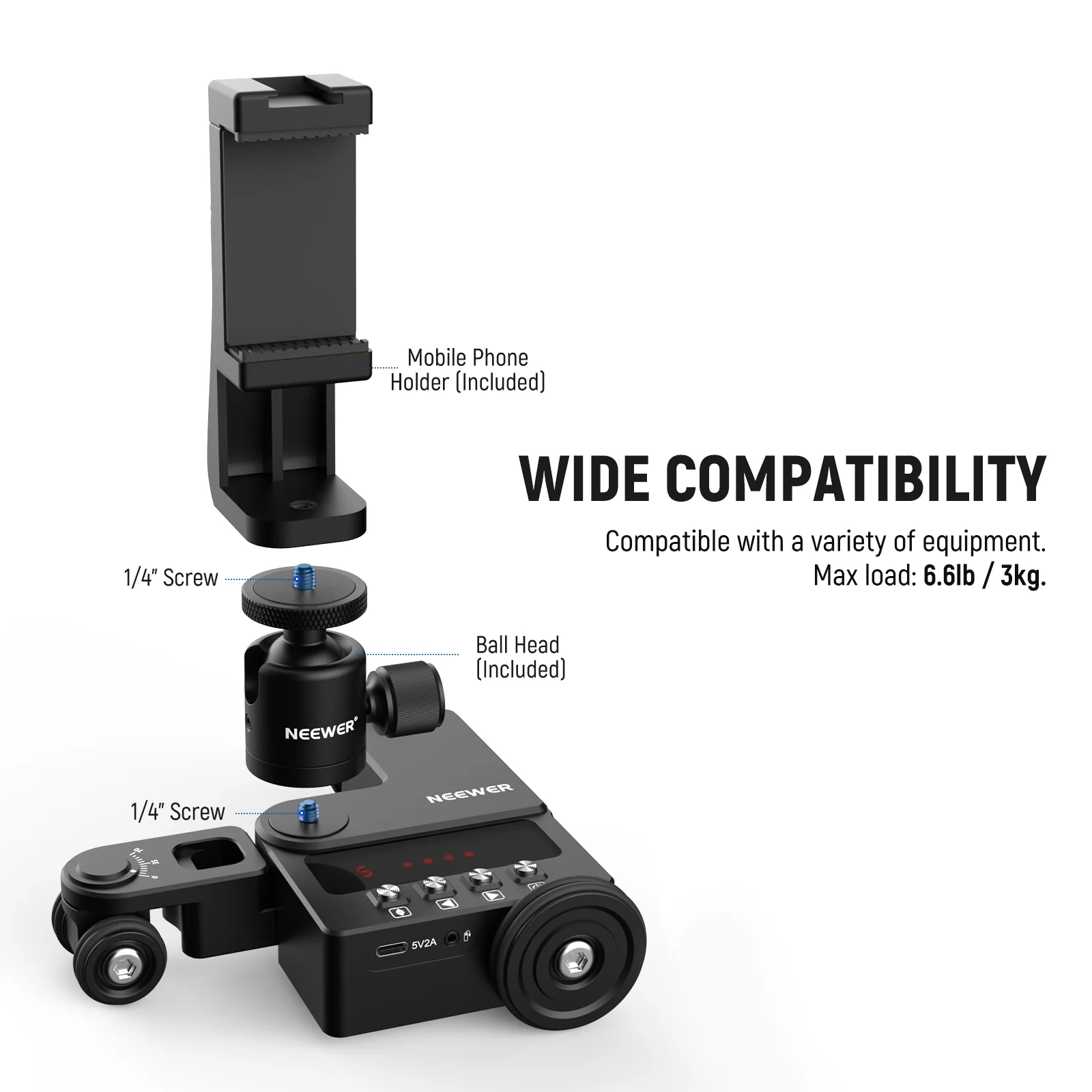 NEEWER DL200 Motorized Camera Dolly with App Control - Image 5