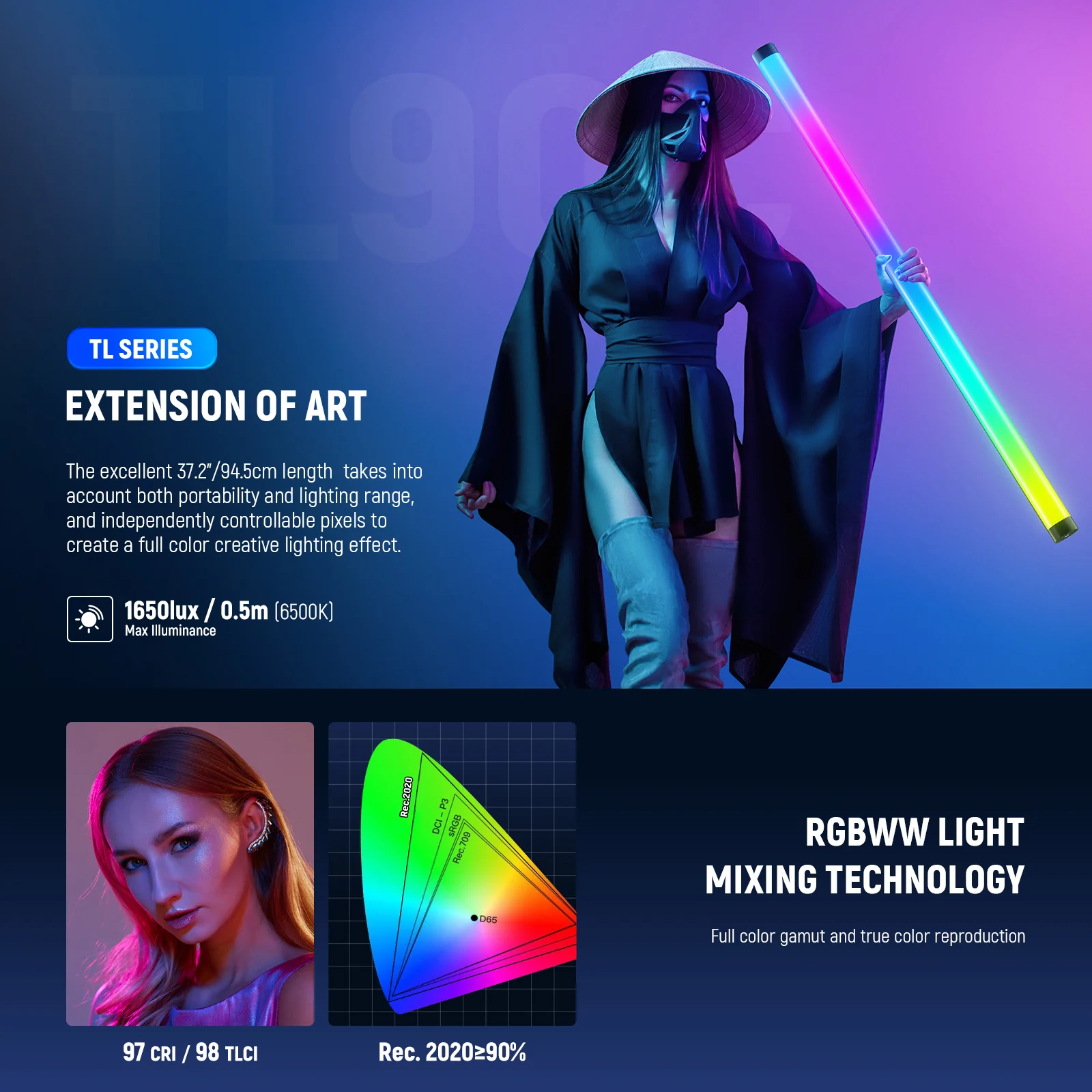 Neewer TL90C RGB LED Tube Light - الصورة 7