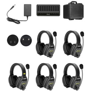 Saramonic WiTalk-WT5D 5-Person Full-Duplex Wireless Intercom System with Dual-Ear Headsets 1.9 GHz