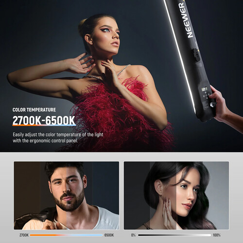 NEEWER BASICS GC21B 21W Bi-Color Magnetic Handheld Fill Light Stick - Image 3