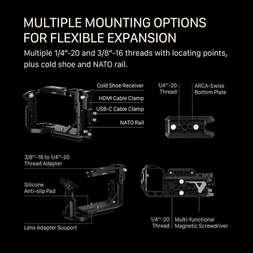 Tilta Full Camera Cage for Sony FX2 (Black) - الصورة 17