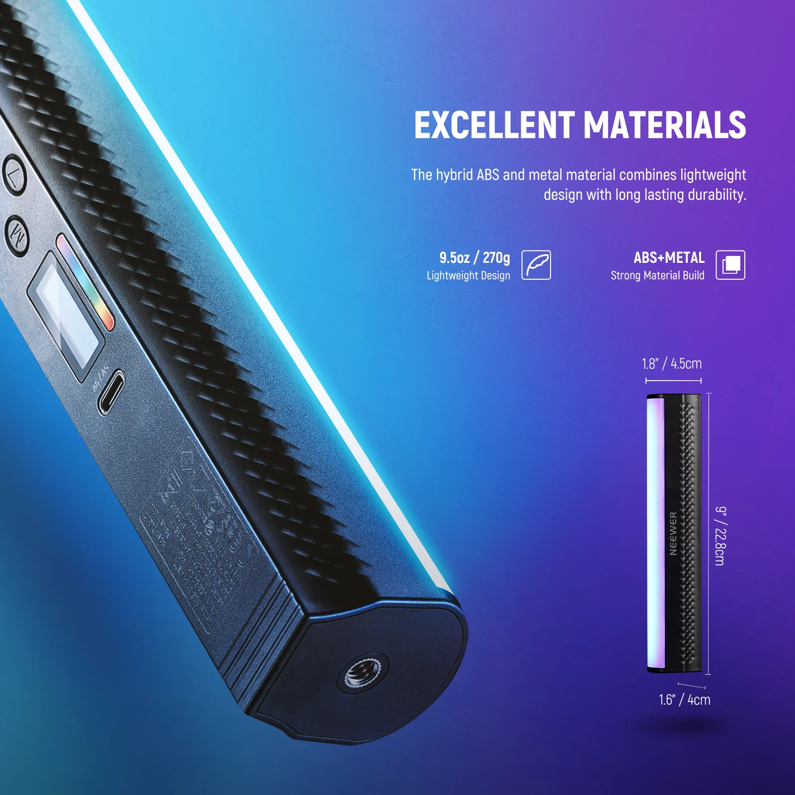 Neewer TL21C RGB Magnetic Light Wand - Image 6