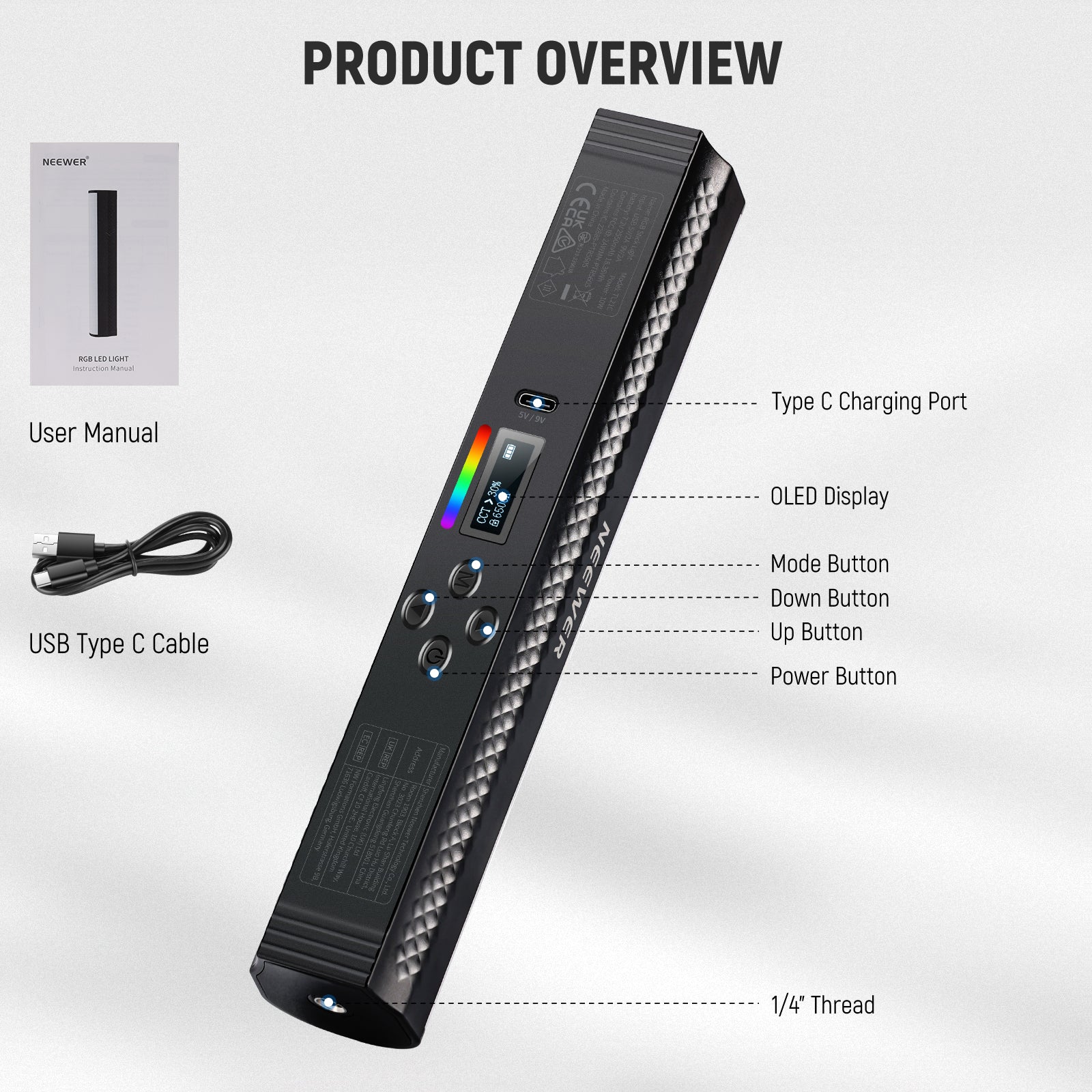 Neewer TL21C RGB Magnetic Light Wand - Image 8