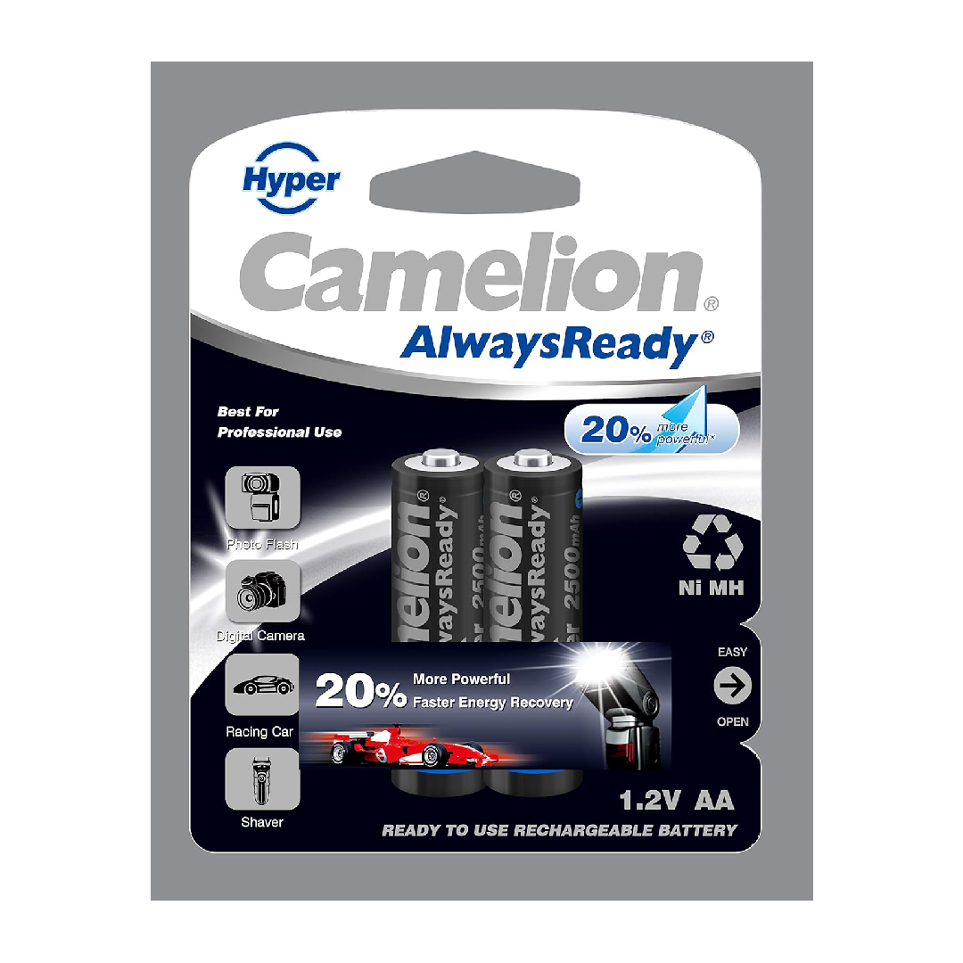 Camelion NHAA 2500 AA Rechargeable Batteries 1.2v