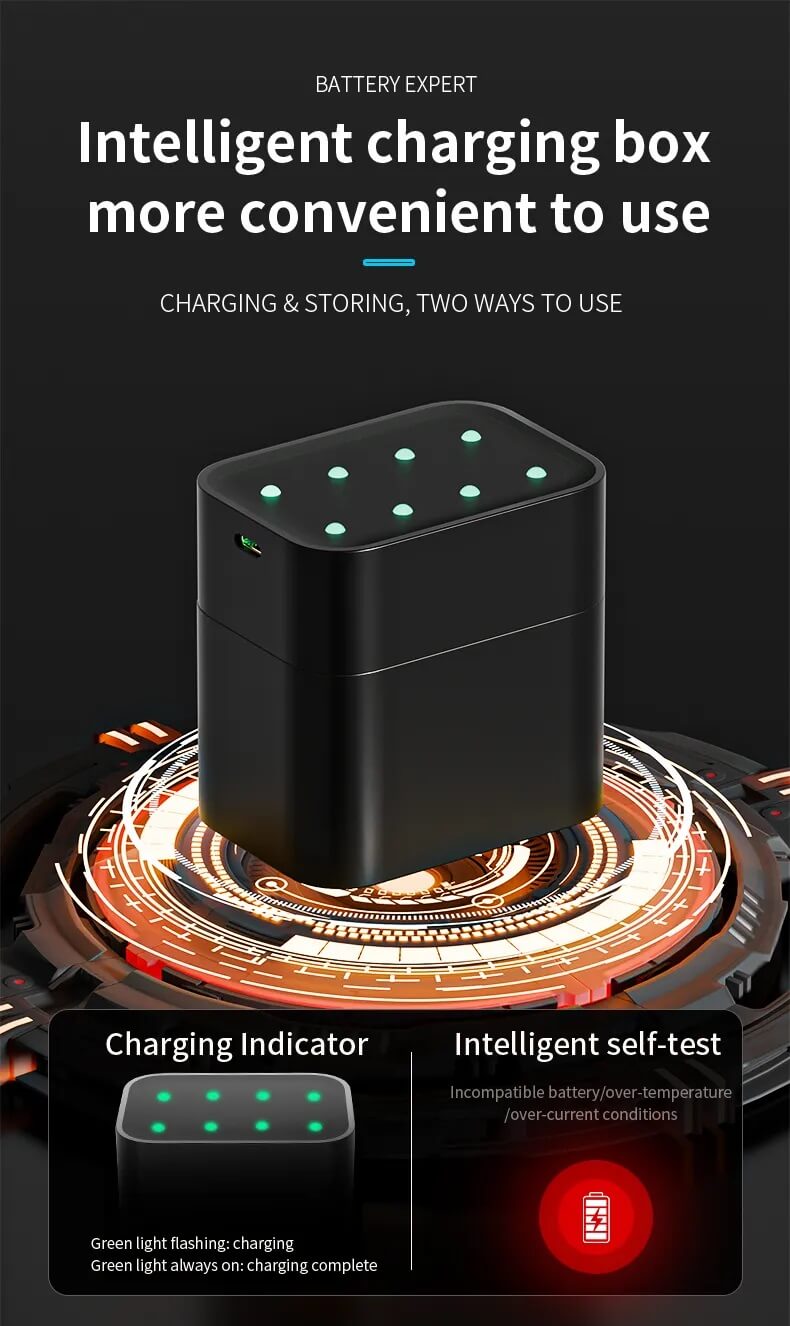 BESTON M7036 Li-ion AA 8 Slot 1.5V Battery Charger Type C - Image 7