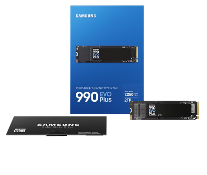 Samsung 990 Evo Plus 2TB M.2 PCIe Gen4 and Gen5 NVMe Internal Solid State Drive SSD