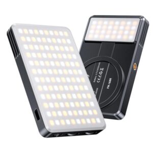 Jmary FM-168R Dual Color Temperature 160 LED Beads Portable Magnetic Phone Fill Light -Black