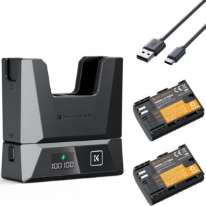 K&F Concept LP-E6NH 2-Pack Batteries and 18W Charger Canon EOS