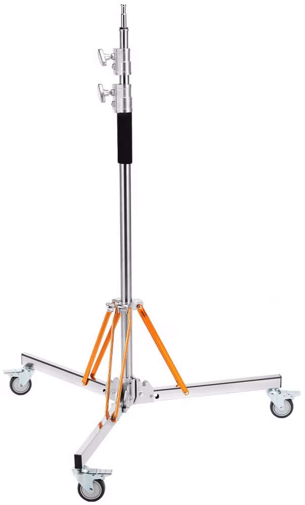 K&F Concept 3.2m Heavy Duty Light Stand with Wheels Stainless Steel