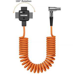 ZGCINE DT-LM D-Tap to 2-Pin LEMO Coiled Power Cable -23.6
