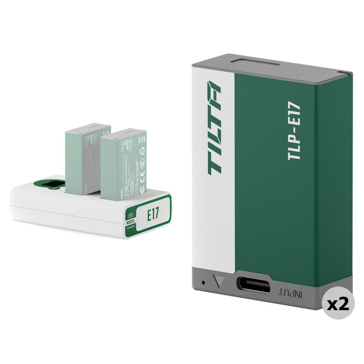 Tilta LP-E17 Kit with 2 Batteries and 2-Bay USB Charger -Forest Green