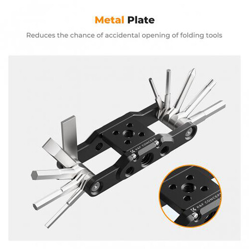 K&F Concept MS28 Folding 10-in-1 Hex Key Set Multi Tool - Image 4