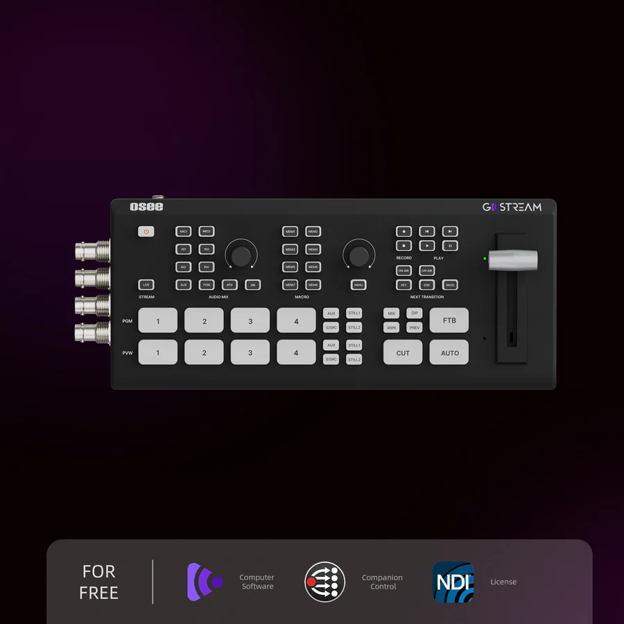 OSEE GoStream Duet Live Stream Video Mixer Switcher with SD Record and NDI HX Supported - الصورة 5