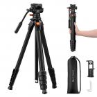 K&F Concept 73 Aluminum Travel Tripod with Fluid Head