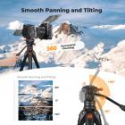 K&F Concept 73 Aluminum Travel Tripod with Fluid Head - الصورة 3
