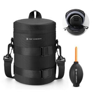 K&F Concept Waterproof Camera Lens Pouch – Shockproof Protective Lens Case with Zipper -M Size