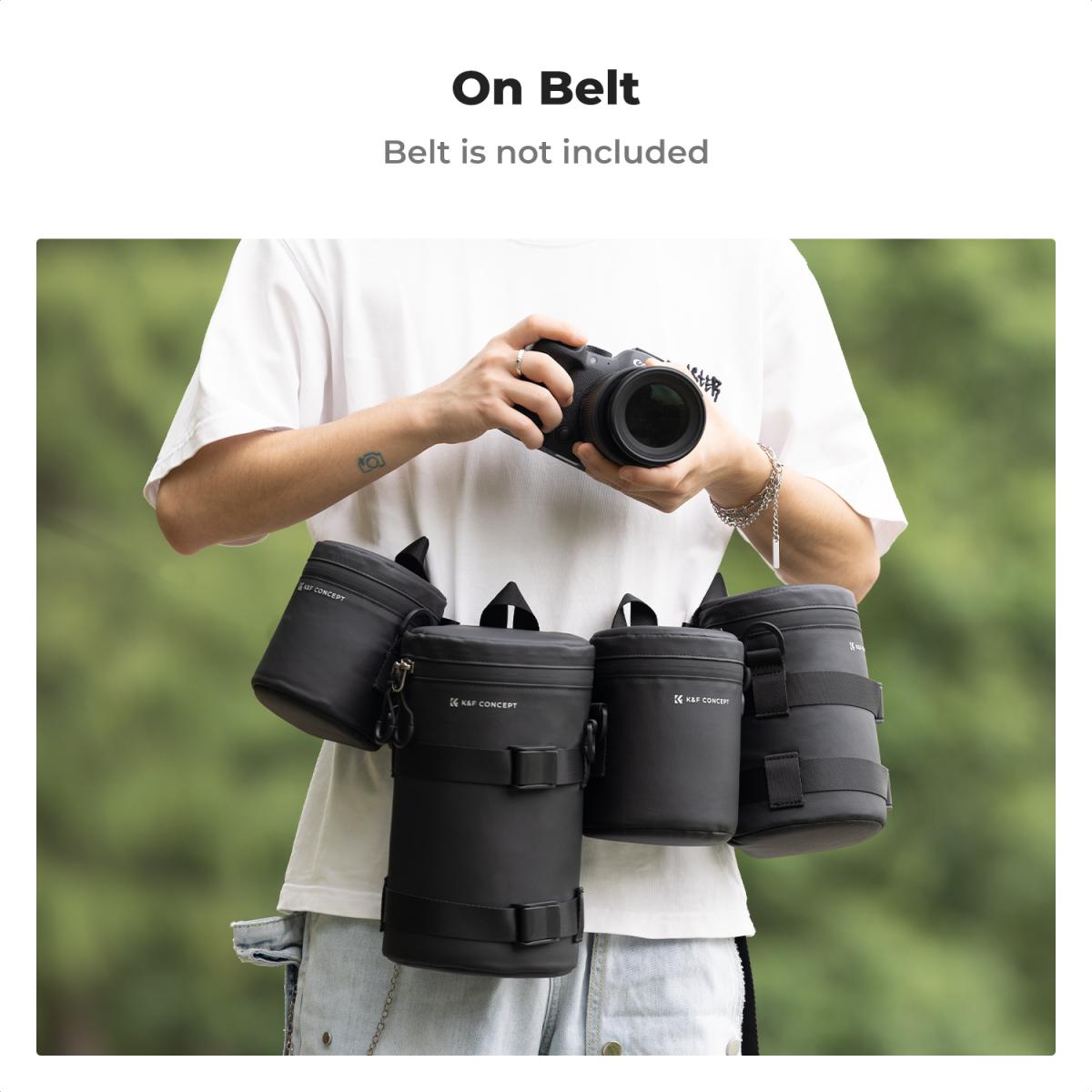 K&F Concept Waterproof Camera Lens Pouch – Shockproof Protective Lens Case with Zipper - Image 2