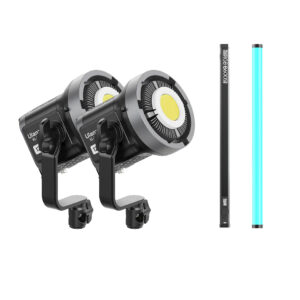 Professional Studio Lighting Bundle – 2x Ulanzi VL-120BI and 2x Photolex B600 RGB Tube Lights